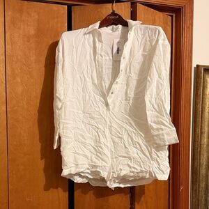 White Button Pullover Shirt 12th Tribe size small womens